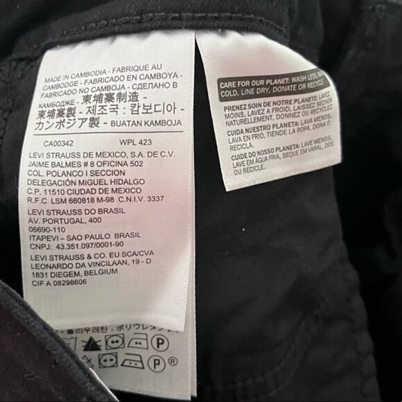 Levi’s 721 High Rise Skinny Ripped Jeans Black Women’s Size 25x30 Distressed - Picture 10 of 15